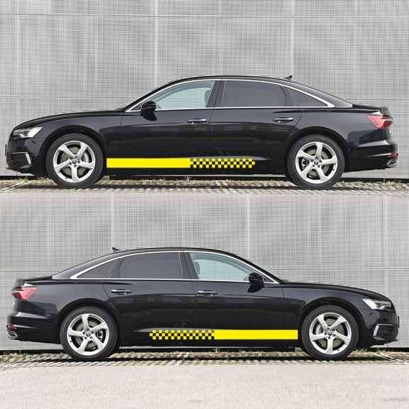 2 PCS/Set D-282 Waistline Pattern Car Modified Decorative Sticker(Yellow)