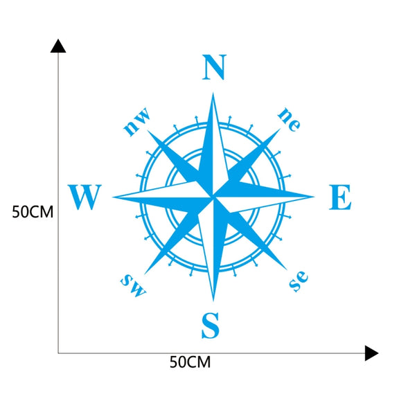 D-366 Compass Pattern Car Modified Decorative Sticker(Blue)