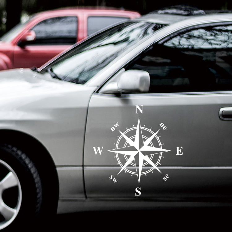 D-366 Compass Pattern Car Modified Decorative Sticker(White)