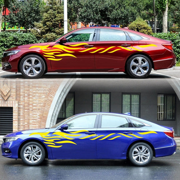 2 PCS/Set D-369 Totem Pattern Car Decorative Sticker(Yellow)