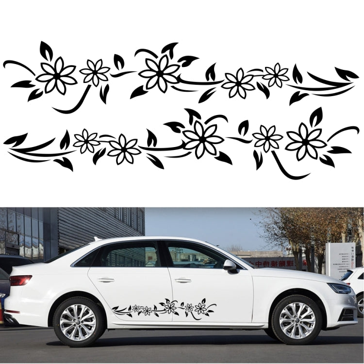 2 PCS/Set D-378 Flower Totem Pattern Car Modified Decorative Sticker(Black) - Decorative Sticker by PMC Jewellery | Online Shopping South Africa | PMC Jewellery | Buy Now Pay Later Mobicred