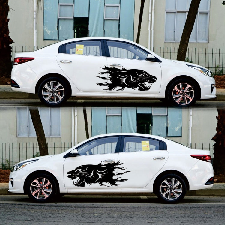 2 PCS/Set D-417 Lion Pattern Car Modified Decorative Sticker(Black) - Decorative Sticker by PMC Jewellery | Online Shopping South Africa | PMC Jewellery | Buy Now Pay Later Mobicred