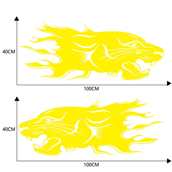 2 PCS/Set D-417 Lion Pattern Car Modified Decorative Sticker(Yellow)
