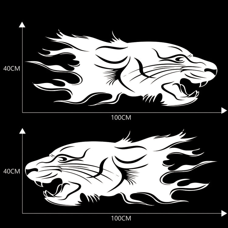 2 PCS/Set D-417 Lion Pattern Car Modified Decorative Sticker(White) - Decorative Sticker by PMC Jewellery | Online Shopping South Africa | PMC Jewellery | Buy Now Pay Later Mobicred