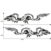 2 PCS/Set D-418 Dragon Totem Tribe Pattern Car Modified Decorative Sticker(Black)