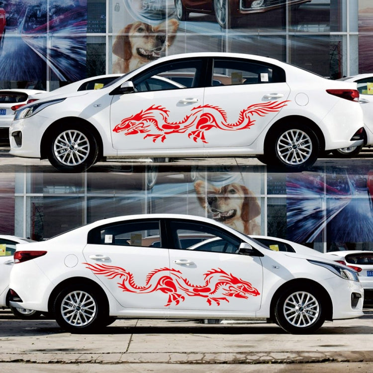 2 PCS/Set D-418 Dragon Totem Tribe Pattern Car Modified Decorative Sticker(Red)