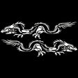 2 PCS/Set D-418 Dragon Totem Tribe Pattern Car Modified Decorative Sticker(White) - Decorative Sticker by PMC TechLife | Online Shopping South Africa | PMC TechLife | Buy Now Pay Later Mobicred