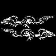 2 PCS/Set D-418 Dragon Totem Tribe Pattern Car Modified Decorative Sticker(White)