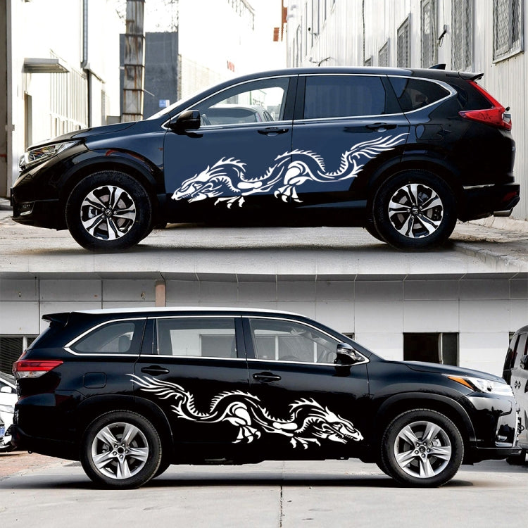 2 PCS/Set D-418 Dragon Totem Tribe Pattern Car Modified Decorative Sticker(White) - Decorative Sticker by PMC TechLife | Online Shopping South Africa | PMC TechLife | Buy Now Pay Later Mobicred