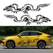 2 PCS/Set D-418 Dragon Totem Tribe Pattern Car Modified Decorative Sticker(Black)