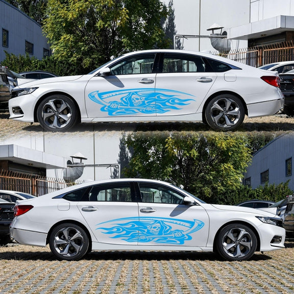 2 PCS/Set D-435 Grim Reaper Pattern Car Modified Decorative Sticker(Blue)