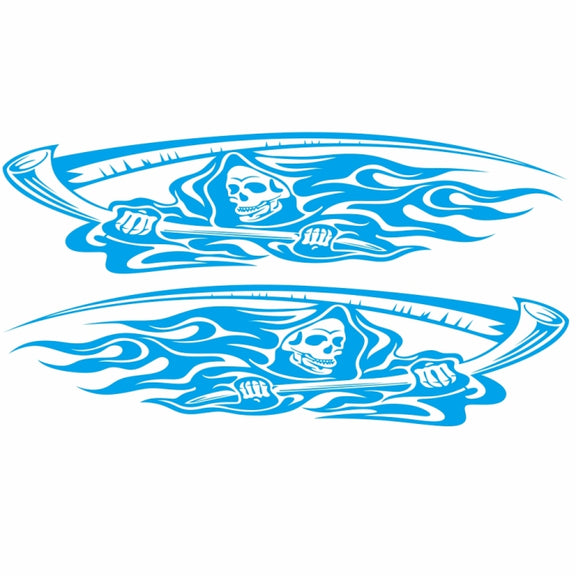 2 PCS/Set D-435 Grim Reaper Pattern Car Modified Decorative Sticker(Blue)