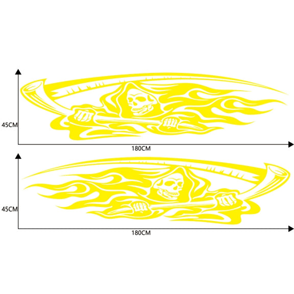 2 PCS/Set D-435 Grim Reaper Pattern Car Modified Decorative Sticker(Yellow)