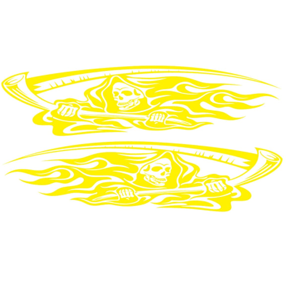 2 PCS/Set D-435 Grim Reaper Pattern Car Modified Decorative Sticker(Yellow)