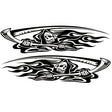 2 PCS/Set D-435 Grim Reaper Pattern Car Modified Decorative Sticker(Black) - Decorative Sticker by PMC TechLife | Online Shopping South Africa | PMC TechLife | Buy Now Pay Later Mobicred