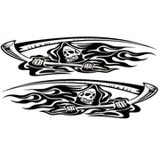 2 PCS/Set D-435 Grim Reaper Pattern Car Modified Decorative Sticker(Black)