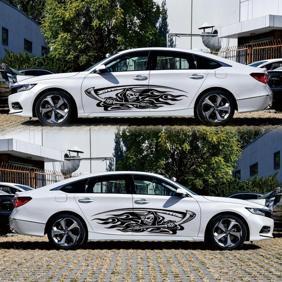 2 PCS/Set D-435 Grim Reaper Pattern Car Modified Decorative Sticker(Black)