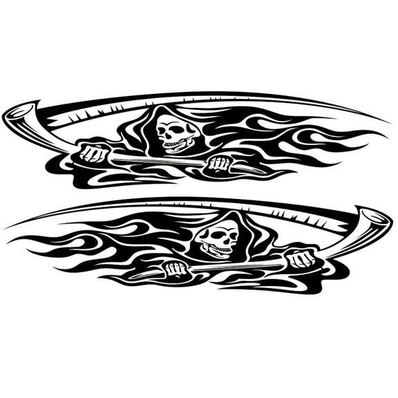 2 PCS/Set D-435 Grim Reaper Pattern Car Modified Decorative Sticker(Black)