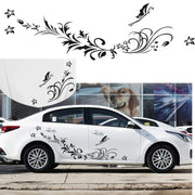 D-462 Butterfly Loves Flowers Pattern Car Modified Decorative Sticker(Red)