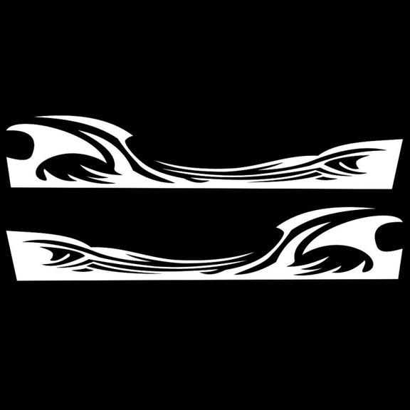 2 PCS/Set D-467 Waves Pattern Car Modified Decorative Sticker(White)