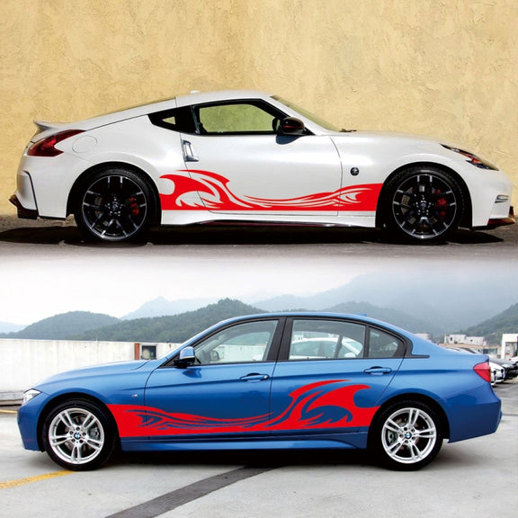 2 PCS/Set D-467 Waves Pattern Car Modified Decorative Sticker(Red)