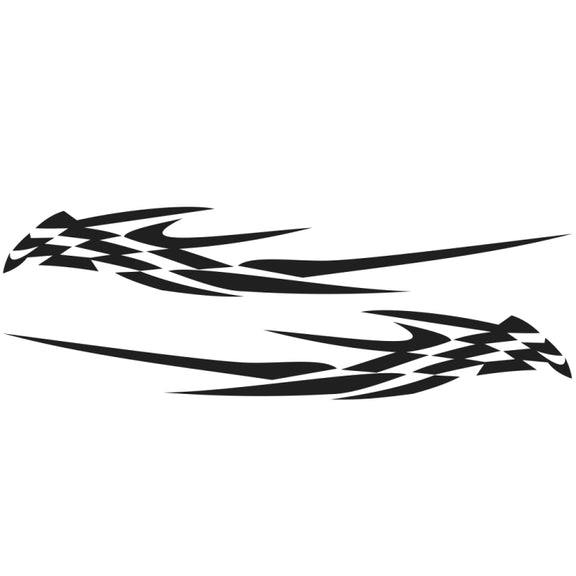 2 PCS/Set D-468 Checkered Totem Pattern Car Modified Decorative Sticker(Black)