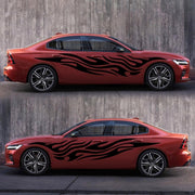 2 PCS/Set D-476 Fire Element Pattern Car Modified Decorative Sticker(Black)