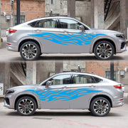2 PCS/Set D-476 Fire Element Pattern Car Modified Decorative Sticker(Blue)