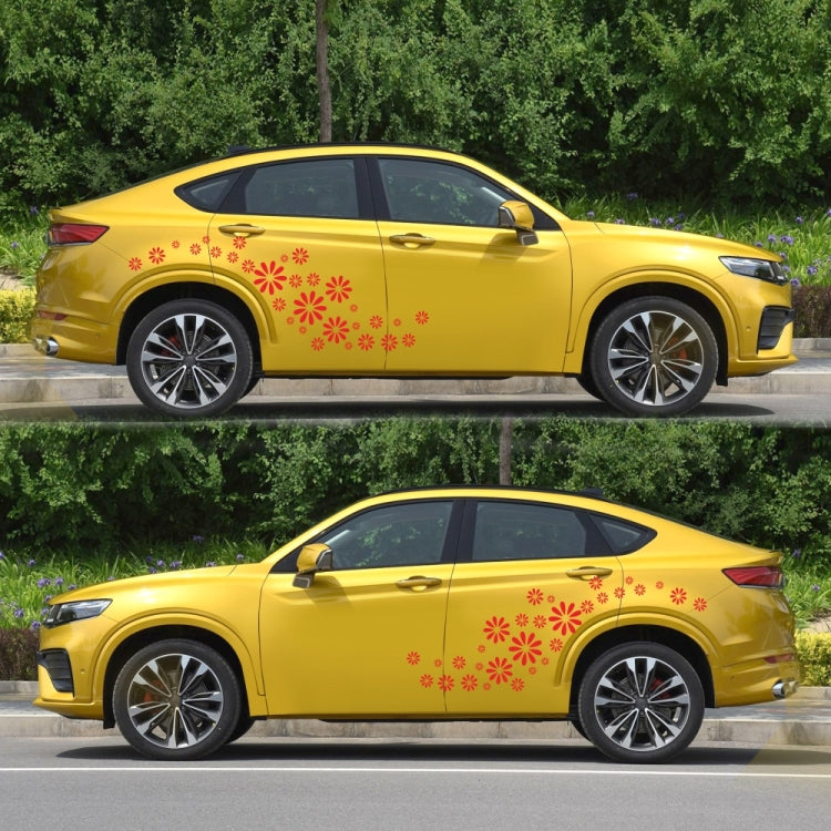 2 PCS/Set D-483 Flower Pattern Car Modified Decorative Sticker(Red) - Decorative Sticker by PMC TechLife | Online Shopping South Africa | PMC TechLife | Buy Now Pay Later Mobicred