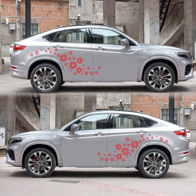 2 PCS/Set D-483 Flower Pattern Car Modified Decorative Sticker(Red) - Decorative Sticker by PMC TechLife | Online Shopping South Africa | PMC TechLife | Buy Now Pay Later Mobicred