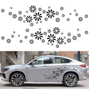 2 PCS/Set D-483 Flower Pattern Car Modified Decorative Sticker(Black)