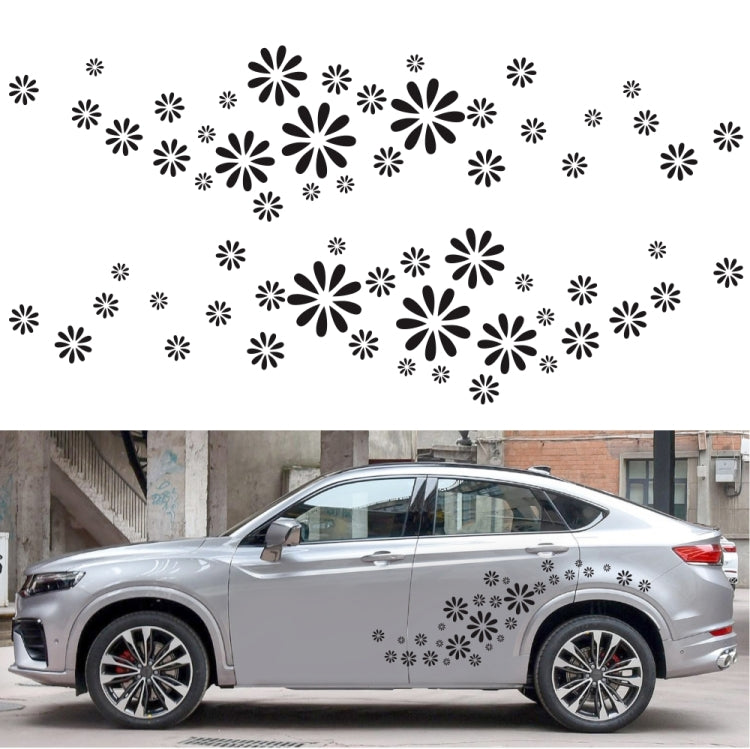 2 PCS/Set D-483 Flower Pattern Car Modified Decorative Sticker(Yellow)