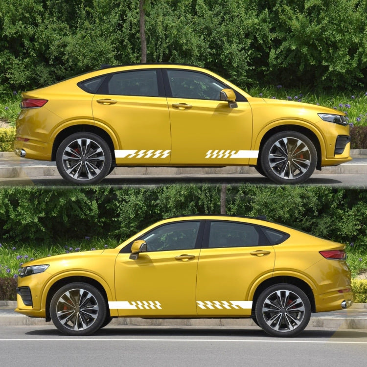 2 PCS/Set D-487 Stripe Pattern Car Modified Decorative Sticker(White)