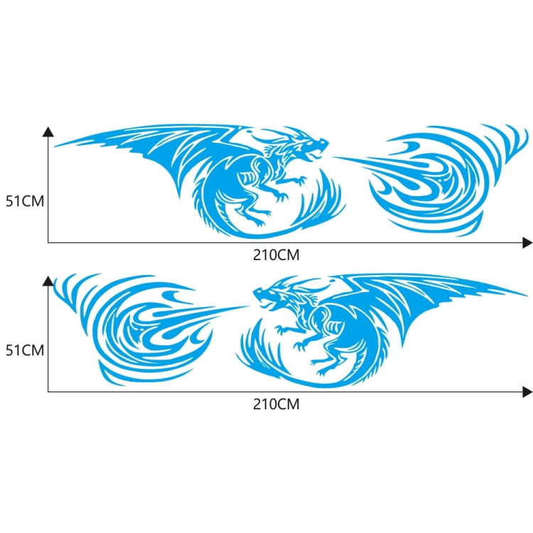 2 PCS/Set D-498 Pterosaur Spitfire Pattern Car Modified Decorative Sticker(Blue)