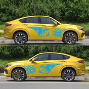 2 PCS/Set D-498 Pterosaur Spitfire Pattern Car Modified Decorative Sticker(Blue)