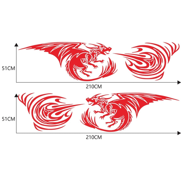 2 PCS/Set D-498 Pterosaur Spitfire Pattern Car Modified Decorative Sticker(Red)