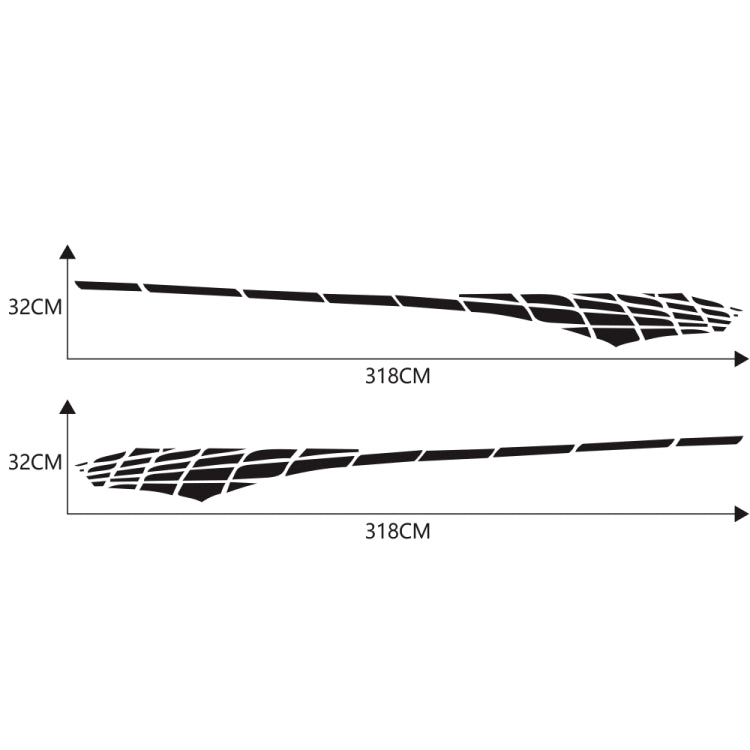 2 PCS/Set D-501 Plaid Pattern Car Modified Decorative Sticker(Black)