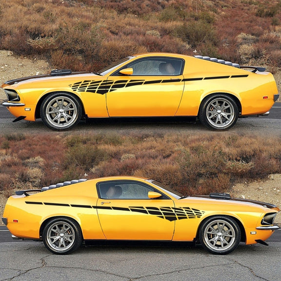 2 PCS/Set D-501 Plaid Pattern Car Modified Decorative Sticker(Black)