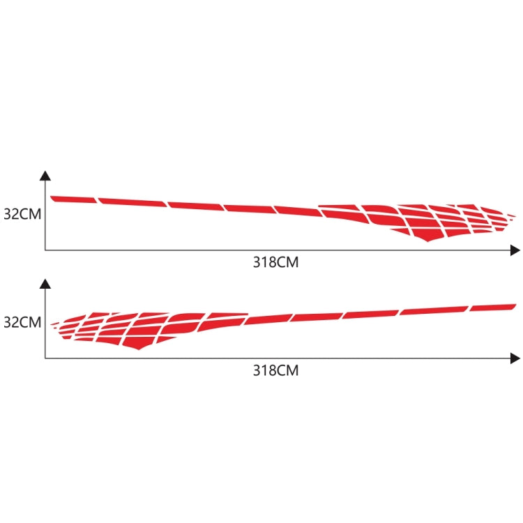 2 PCS/Set D-501 Plaid Pattern Car Modified Decorative Sticker(Red)