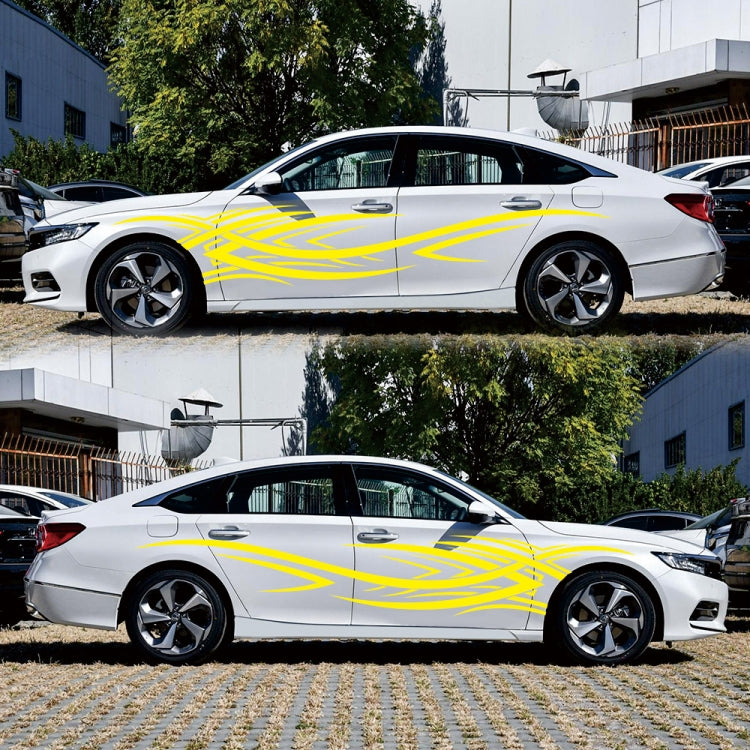 2 PCS/Set D-503 Totem Pattern Car Modified Decorative Sticker(Yellow)