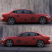 2 PCS/Set D-510 Flowers Pattern Car Modified Decorative Sticker(Black)