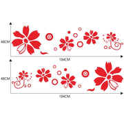 2 PCS/Set D-510 Flowers Pattern Car Modified Decorative Sticker(Red)