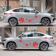 2 PCS/Set D-510 Flowers Pattern Car Modified Decorative Sticker(Red)