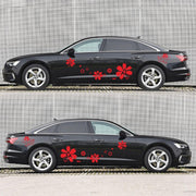 2 PCS/Set D-510 Flowers Pattern Car Modified Decorative Sticker(Red)