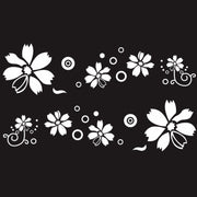 2 PCS/Set D-510 Flowers Pattern Car Modified Decorative Sticker(White)