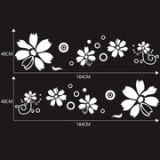 2 PCS/Set D-510 Flowers Pattern Car Modified Decorative Sticker(White)