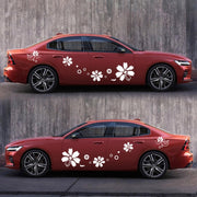 2 PCS/Set D-510 Flowers Pattern Car Modified Decorative Sticker(White)