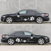 2 PCS/Set D-510 Flowers Pattern Car Modified Decorative Sticker(White)