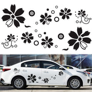 2 PCS/Set D-510 Flowers Pattern Car Modified Decorative Sticker(White)