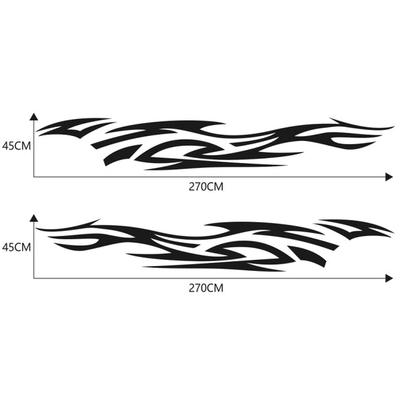 2 PCS/Set D-521 Fire Totem Pattern Car Modified Decorative Sticker(Black)